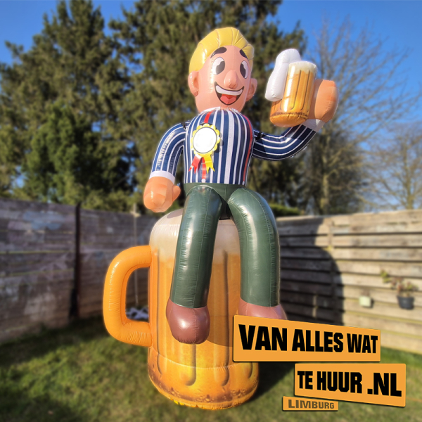 Opblaasbaar feestpop Man op bierglas 4m - Afbeelding 3