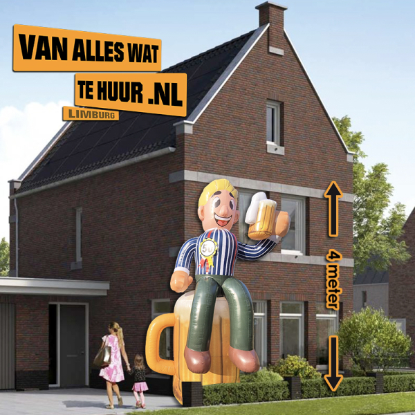 Opblaasbaar feestpop Man op bierglas 4m - Afbeelding 4